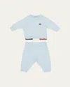 Moncler Boy's Logo Sweatshirt And Pants Set In Blue