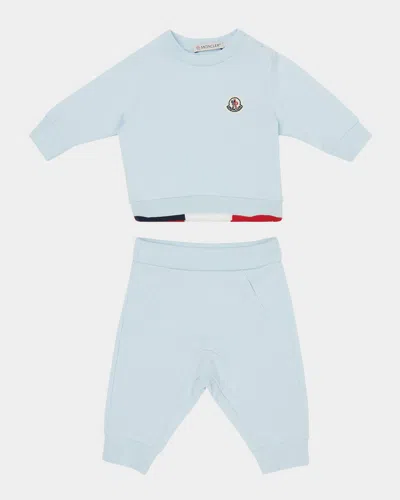 MONCLER BOY'S LOGO SWEATSHIRT AND PANTS SET