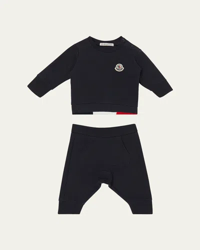 MONCLER BOY'S LOGO SWEATSHIRT AND PANTS SET