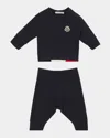 Moncler Sweatshirt + Joggers Set In Navy Blue