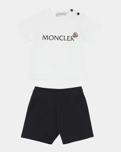 MONCLER BOY'S LOGO T-SHIRT AND SHORTS SET