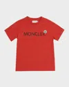 Moncler Kids' Boy's Logo T-shirt W/ Patch In Orange