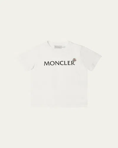 Moncler Kids' Boy's Logo T-shirt W/ Patch In White