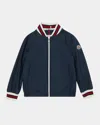 Moncler Maki Tricolour-trim Woven Bomber Jacket 4-14 Years Blue Night In Blue Nights