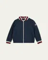 Moncler Maki Tricolour-trim Woven Bomber Jacket 4-14 Years Blue Night In Blue Nights