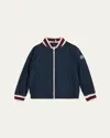 Moncler Maki Tricolour-trim Woven Bomber Jacket 4-14 Years Blue Night In Blue Nights