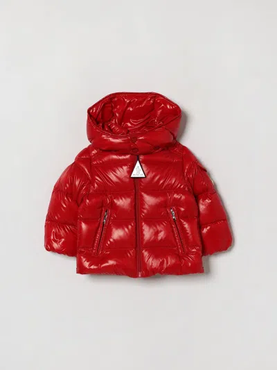 Moncler Babies'  Boy's Maya Down Jacket In Recycled Laqué Nylon With Hood In Red