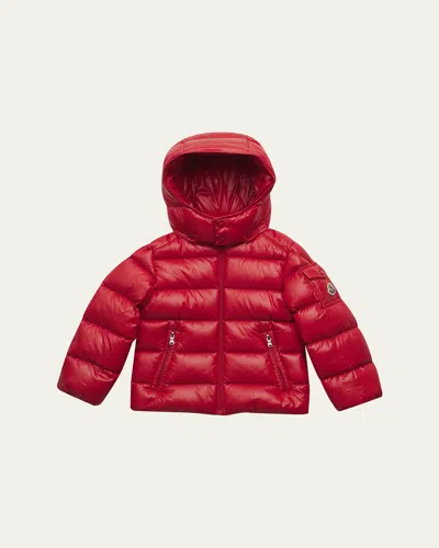 Moncler Kids' Boy's Maya Hooded Short Down Jacket In Red