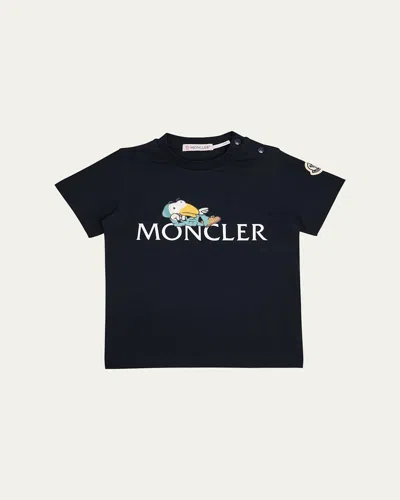 Moncler Kids' Boy's Monduck Logo Short-sleeve T-shirt In Black