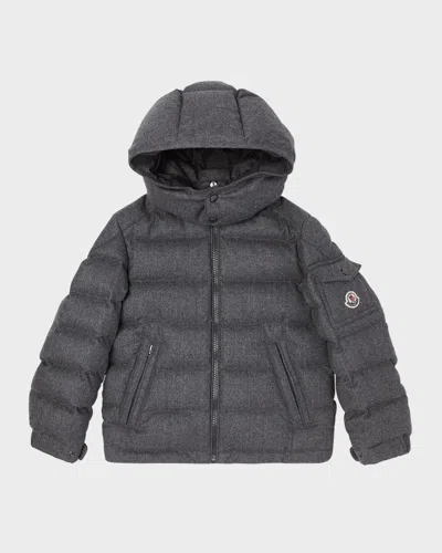 Moncler Kids' Boy's Montgenerve Wool Quilted Jacket In Gray