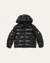 Moncler Kids' Boy's New Maya Shiny Puffer Jacket In Black