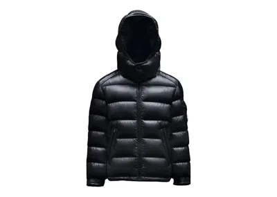 Pre-owned Moncler Boy's New Maya Short Down Kid's Jacket In Night Blue