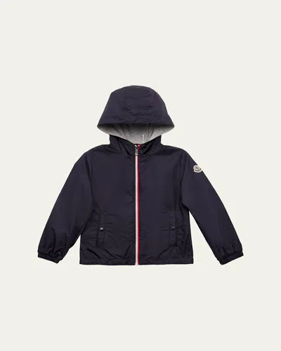 Moncler Kids' Boy's New Urville Hooded Rain Jacket In Black