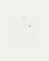 Moncler Boy's Polo Shirt W/ Logo Patch In White
