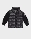 Moncler Boy's Puffer Combo Jacket In Navy