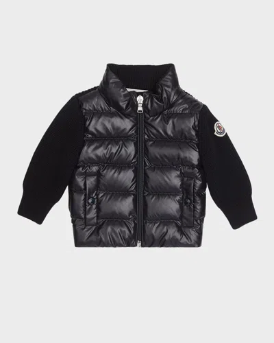 Moncler Kids' Boy's Puffer Combo Jacket In Black