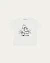 Moncler Boy's Shark Eating Logo Short-sleeve T-shirt In Brown