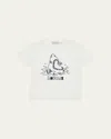 Moncler Boy's Shark Eating Logo Short-sleeve T-shirt In Brown