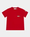 Moncler Boy's Shark Logo Short-sleeve T-shirt In True Red