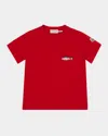 Moncler Boy's Shark Logo Short-sleeve T-shirt In True Red
