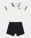 Moncler Boys' Polo & Shorts Set - Baby, Little Kid, Little Kid In White
