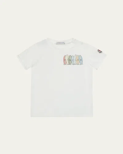 Moncler Kids' Boy's Sretch Cotton T-shirt & Shorts Set In White