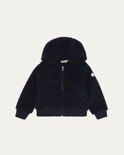 MONCLER BOY'S TEDDY FLEECE ZIP-FRONT SWEATSHIRT