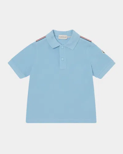 MONCLER BOY'S TRI-STRIPE PIQUE POLO SHIRT