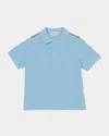 Moncler Boy's Tri-stripe Pique Polo Shirt In Light Blue