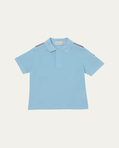 MONCLER BOY'S TRI-STRIPE PIQUE POLO SHIRT
