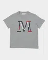 Moncler Kids' Boy's Tricolor M Logo Embroidery Short-sleeve T-shirt