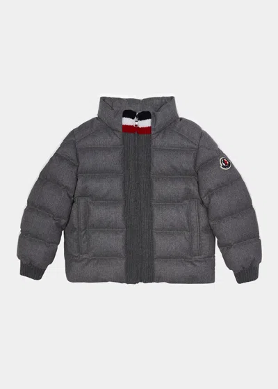 Moncler Kids' Boy's Vord Wool Puffer Jacket In Grey
