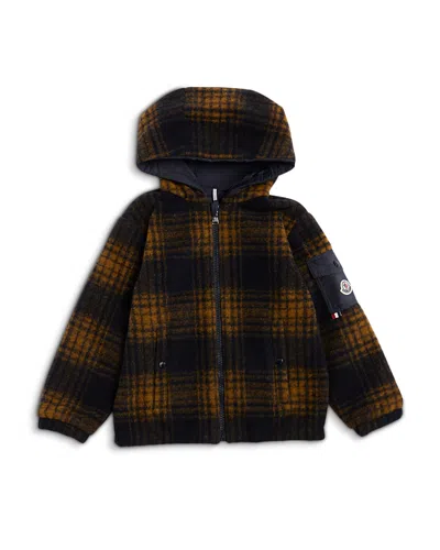 Moncler Boys' Aubrac Plaid Hooded Jacket - Little Kid, Big Kid In Multi