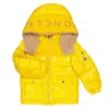 MONCLER MONCLER BOYS BRIGHT YELLOW GUAZY HOODED DOWN PUFFER JACKET