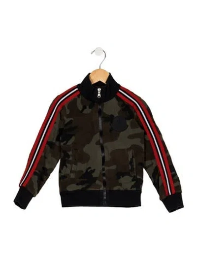 Pre-owned Moncler Babies' Boys' Camo Print Zip Up Sweater In Green