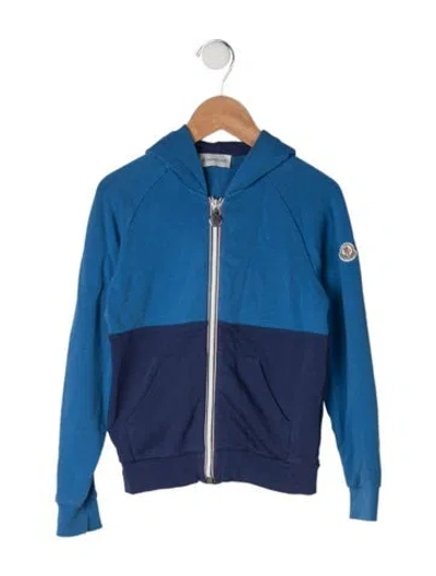 Pre-owned Moncler Kids' Boys' Casual Zip Up Hoodie In Blue