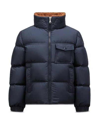 Moncler Boys' Cayden Quilted Full Zip Down Jacket - Big Kid In Dark Blue