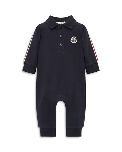 Moncler Boys' Cotton Blend Taped Coverall - Baby In Navy
