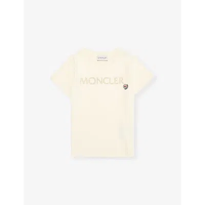 Moncler Boys Cream Kids Brand-appliqué Cotton-jersey T-shirt 4-6 Years