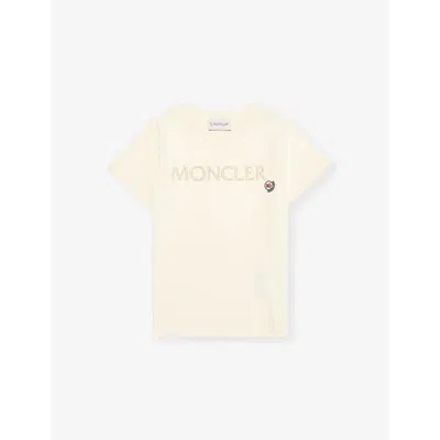 Moncler Kids' Cream Brand-appliqué Cotton-jersey T-shirt 4-6 Y