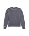 Moncler Boys' Crew Neck Cable Knit Sweater - Big Kid In Gray