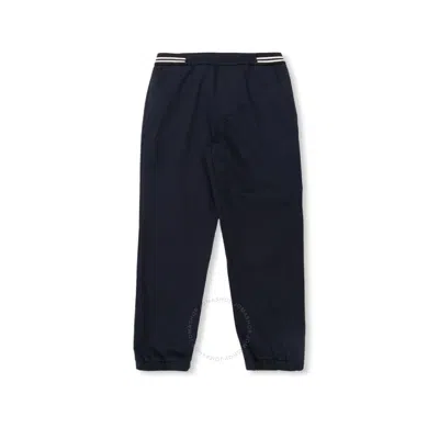 Moncler Boys Elastic Waist Gabardine Pants In Blue