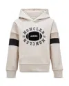 Moncler Rugby Motif Cotton Hoodie, Boy, Beige, Size: 8y In Light Beige