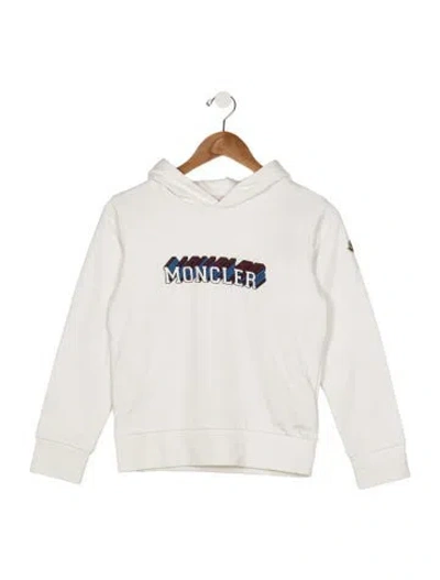 Pre-owned Moncler Kids' Boys Graphic Hoodie W/tags In White