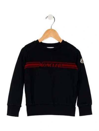 Pre-owned Moncler Babies' Boys' Graphic Long Sleeve Crew Neck Sweatshirt In Blue