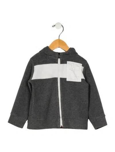 Pre-owned Moncler Babies' Boys Grey Jacket With Exposed Zip Closure Size 2-6 Machine Washable In Gray