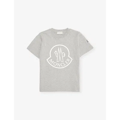 Moncler Boys Grey Kids Logo-print Short-sleeve Cotton-jersey T-shirt 4-6 Years