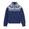 Moncler Boys Intarsia-knit Virgin Wool Cardigan In Blue