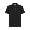 Moncler Boys Logo Applique Cotton Polo Shirt In Black