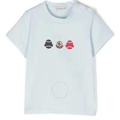Moncler Boys Logo-patch Cotton T-shirt In Blue